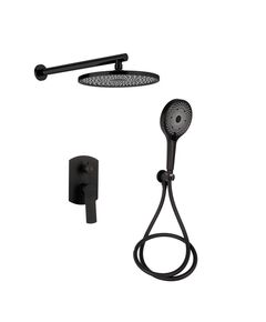 Душова система Qtap Slavonice прихованого монтажу на два споживача Чорний матовий, фото  | SNABZHENIE.com.ua
