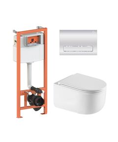 Комплект: Унітаз Qtap Taurus Ultra Quiet + Інсталяція Nest 4в1 Хром, фото  | SNABZHENIE.com.ua