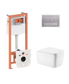 Комплект Qtap Gemini Ultra Quiet підвісний унітаз + інсталяція 4в1 Satin, фото  | SNABZHENIE.com.ua