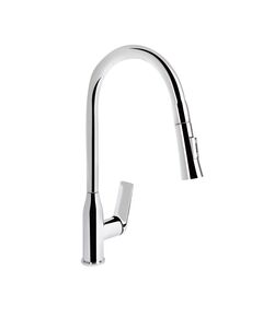 Змішувач для кухні Qtap Vlasta New з висувним виливом, хром, фото  | SNABZHENIE.com.ua