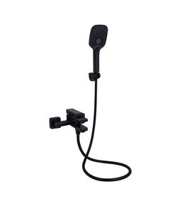 Змішувач для ванни Qtap Gemini з душовим гарнітуром Black Matt, фото  | SNABZHENIE.com.ua