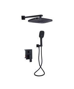 Душова система Qtap Gemini на два споживача, прихований монтаж, чорний матовий, фото  | SNABZHENIE.com.ua