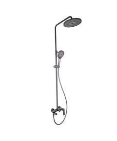 Душова система Qtap Slavonice на три споживача, злив Gunmetal Black PVD, фото  | SNABZHENIE.com.ua