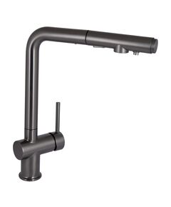Змішувач для кухні Qtap Rozcesti з висувним виливом, Gunmetal Black, фото  | SNABZHENIE.com.ua