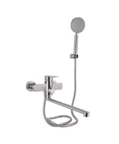 Змішувач для ванни Lidz Luna 005 з душовим гарнітуром Nickel, фото  | SNABZHENIE.com.ua