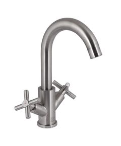 Змішувач для кухні Lidz Wind 161F двовентильний, нікель, фото  | SNABZHENIE.com.ua