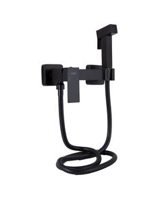 Набір для гігієнічного душу Lidz Kubis 110 Black, прямокутний, фото  | SNABZHENIE.com.ua