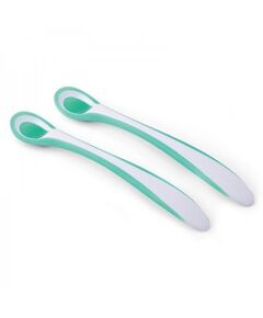 Дитяча ложечка Nuvita Easy Eating 6міс+, з термоіндикатором, 2шт, салатовий, фото  | SNABZHENIE.com.ua
