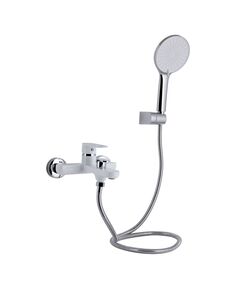 Смеситель для ванни Qtap Jay (з душовим гарнітуром) QTJAY259CRW45553 Хром/Білий, фото  | SNABZHENIE.com.ua