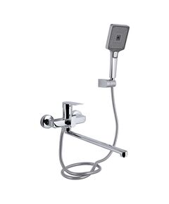 Змішувач для ванни Qtap Aries з довгим поворотним зливом, хром, фото  | SNABZHENIE.com.ua