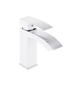 Змішувач Qtap Swan Cascada QTSWA270CRW45568 для раковини, хром/білий, фото  | SNABZHENIE.com.ua