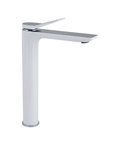 Смеситель Qtap Presto для раковини високий хром/білий, фото  | SNABZHENIE.com.ua