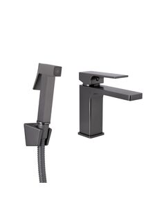 Смеситель Qtap Gemini с гигиеническим душем, черный PVD, фото  | SNABZHENIE.com.ua