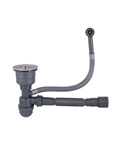 Сифон для кухонной мойки Lidz LK17, 115 мм, колбовый, с переливом 40/50 мм, фото  | SNABZHENIE.com.ua