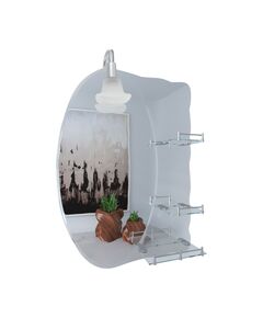 Зеркало Lidz Sofi 480х675х100 настінне з 3 полицями асиметричне LD78SO4867, фото  | SNABZHENIE.com.ua