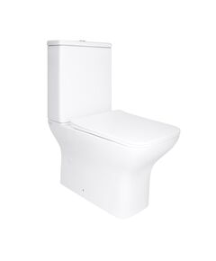 Унітаз напольний Qtap Aries Rimless безободковий з сидінням Soft-close БІЛИЙ, фото  | SNABZHENIE.com.ua
