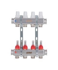 Колектор з витратомірами (нерж.) 3/4х4 Icma № К073, фото  | SNABZHENIE.com.ua
