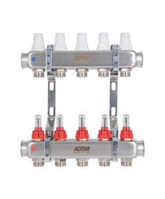 Колектор з витратомірами (нерж.) 3/4х5 Icma № К073, фото  | SNABZHENIE.com.ua