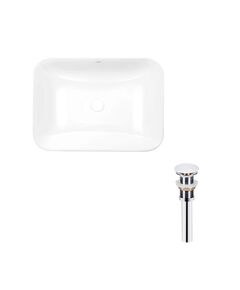 Комплект Qtap Scorpio: Раковина 610x380x150 мм Белая + Донный клапан PU02, фото  | SNABZHENIE.com.ua