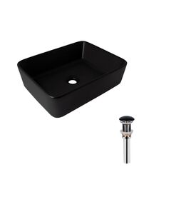 Комплект Qtap Tern: Раковина 475х370 мм Матовий чорний + Донний клапан PU03, фото  | SNABZHENIE.com.ua