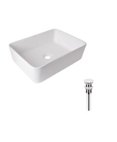 Комплект Qtap Tern: Раковина 475x370x140 мм Білий + Донний клапан PU02, фото  | SNABZHENIE.com.ua