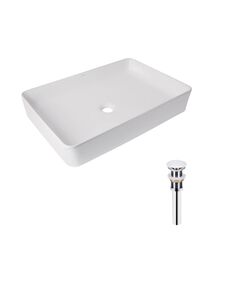 Комплект Qtap Tern: Раковина 600x405x110 мм БЕЛАЯ + Донный клапан PU02, фото  | SNABZHENIE.com.ua