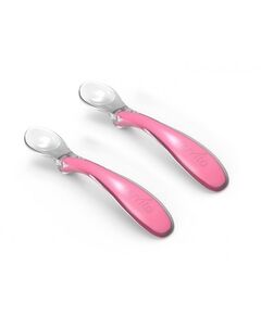 Дитяча ложечка Nuvita Easy Eating 6міс+, силіконова, 2шт, рожевий, фото  | SNABZHENIE.com.ua