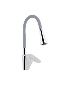 Смеситель для кухни Lidz Tani 007F3 с гибким изливом (k40) LDTAN007F3GCR31869 Grey / Chrome, фото  | SNABZHENIE.com.ua