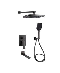 Душова система універсальна Qtap Gemini прихованого монтажу на три споживача QTGEM114GMB45704 Gunmetal Black PVD, фото  | SNABZHENIE.com.ua