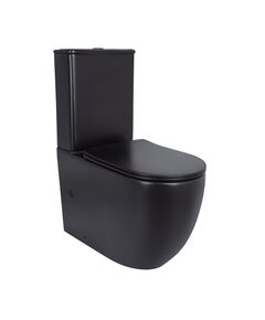 Унітаз підлоговий Qtap Robin Ultra Quiet безободковий з сидінням Soft-Close MATT BLACK QT13226083AMB, фото  | SNABZHENIE.com.ua