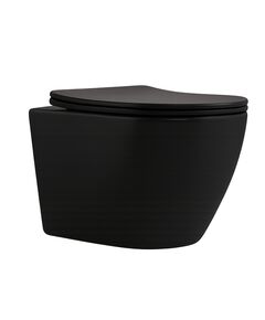 Унітаз підвісний Qtap Robin New Ultra Quiet з сидінням Soft-Close MATTE BLACK QT13332381АSMB, фото  | SNABZHENIE.com.ua