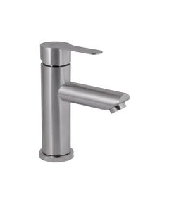 Змішувач для раковини Brinex Pure 001F низький Nickel, фото  | SNABZHENIE.com.ua