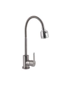 Змішувач для кухні Brinex Pure 015F41 з гнучким виливом Nickel, фото  | SNABZHENIE.com.ua