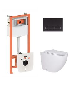 Подвесной унитаз Robin с инсталляцией Nest 4 в 1 (черная клавиша), фото  | SNABZHENIE.com.ua