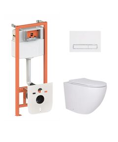 Подвесной унитаз Robin с инсталляцией Nest 4 в 1, клавиша White, фото  | SNABZHENIE.com.ua