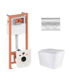 Подвесной унитаз Tern с инсталляцией Nest 4 в 1 и клавишей Хром, фото  | SNABZHENIE.com.ua