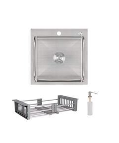 Комплект Lidz H5050: Интегрированная мойка и дозатор + Корзина K01G, фото  | SNABZHENIE.com.ua