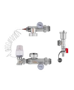 Колекторна група Karro 3/4 з термостатичним куточковим краном KR-88001, фото  | SNABZHENIE.com.ua