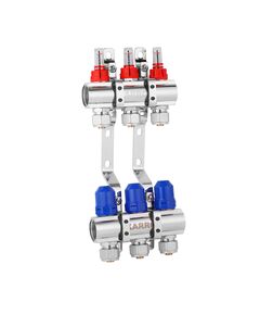 Колектор Karro на 3 виходи з євроконусами, хромований KR-20160, фото  | SNABZHENIE.com.ua