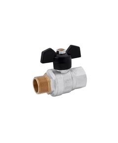 Кран шаровий Karro Perfect 1/2 ВН PN40, бабочка, никельований, фото  | SNABZHENIE.com.ua