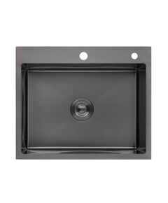 Кухонна мийка Kroner KRP Schwarze 6050HM PVD (3,0/1,0 мм), фото  | SNABZHENIE.com.ua