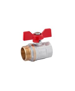 Кран шаровий Karro Standart 1 ВН PN30 бабочка, нікельований, 1, фото  | SNABZHENIE.com.ua