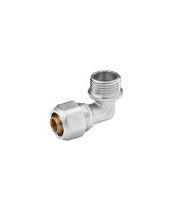 Коліно металопластикове Karro 16х1/2 РН KR-0610 нікельоване, 90°, фото  | SNABZHENIE.com.ua