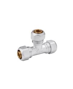 Тройник металлопластиковий Karro 20x20x20 мм, нікельований KR-0731, фото  | SNABZHENIE.com.ua