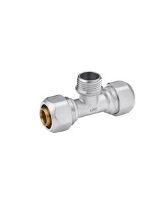 Тройник металлопластиковий Karro 20х1/2х20 нікельований KR-0711, фото  | SNABZHENIE.com.ua