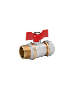 Кран шаровий металлопластиковий Karro 20х3/4 РН бабочка, нікельований, фото  | SNABZHENIE.com.ua