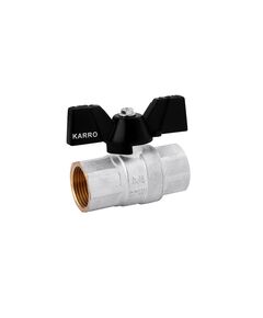 Кран шаровий Karro Premium 3/4 ВВ PN40 бабочка, нікельований, фото  | SNABZHENIE.com.ua