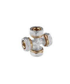 Крестовина металлопластикова STA DN 20х20х20х20 мм, нікельована, фото  | SNABZHENIE.com.ua