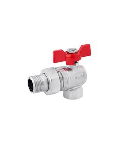 Кран-американка шаровой угловой Karro Standart+ 1 ВН PN40, никелированный, фото  | SNABZHENIE.com.ua