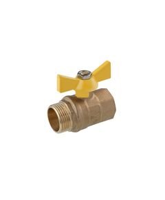 Кран шаровий STA 3/4 ВН PN30 з жовтою бабочкою, латунний, фото  | SNABZHENIE.com.ua